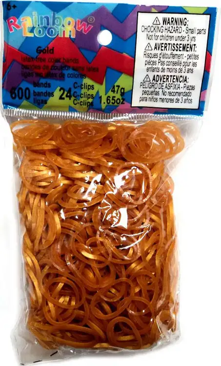 Rainbow Loom Gold Rubber Bands Refill Pack [600 Count]