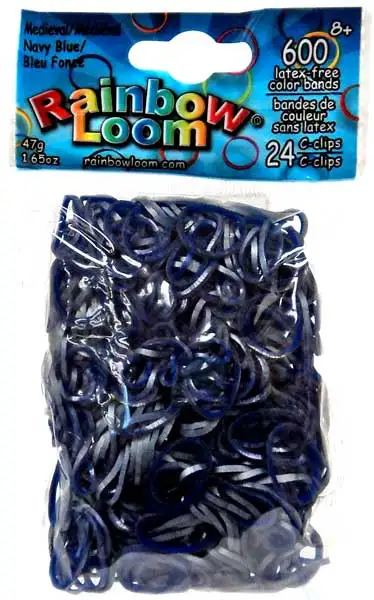 Rainbow Loom Medieval Navy Blue Rubber Bands Refill Pack [600 Count]