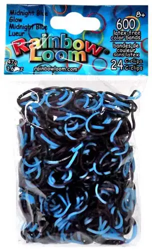 Rainbow Loom Halloween Glow Series Midnight Blue Rubber Bands Refill Pack [600 Count]