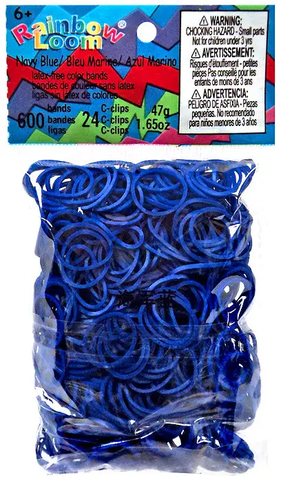 Rainbow Loom Navy Blue Rubber Bands Refill Pack RL27 [600 Count]
