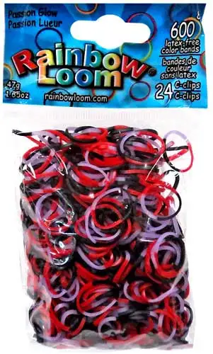 Rainbow Loom Halloween Glow Series Passion Glow Rubber Bands Refill Pack [600 Count]