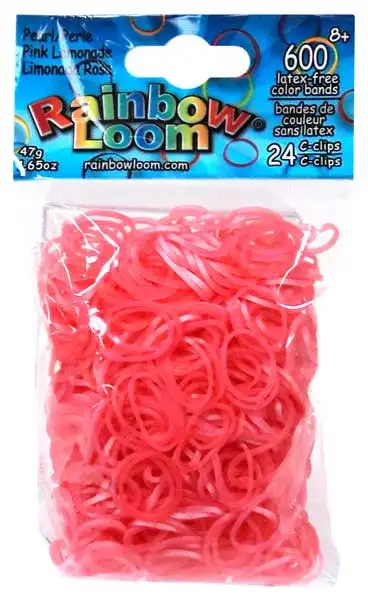 Rainbow Loom Pearl Pink Lemonade Rubber Bands Refill Pack [600 Count]