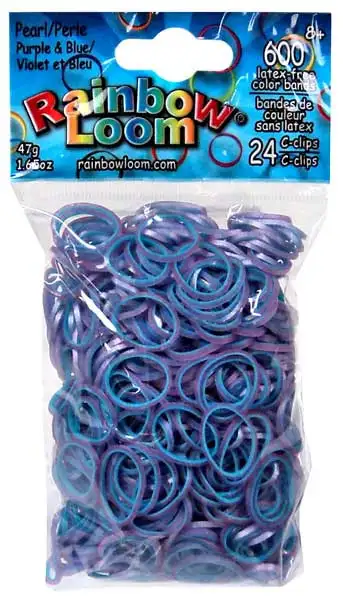 Rainbow Loom Pearl Purple & Blue Rubber Bands Refill Pack [600 Count]