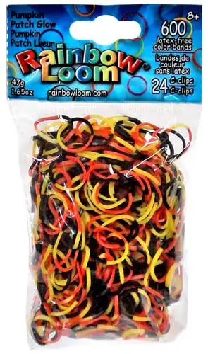 Rainbow Loom Halloween Glow Series Pumpkin Patch Rubber Bands Refill Pack [600 Count]