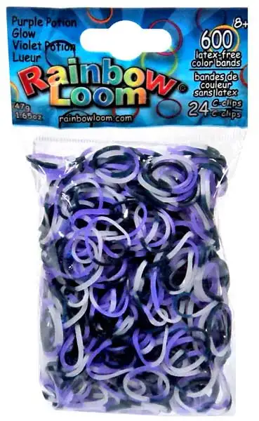Rainbow Loom Halloween Glow Series Purple Potion Rubber Bands Refill Pack [600 Count]
