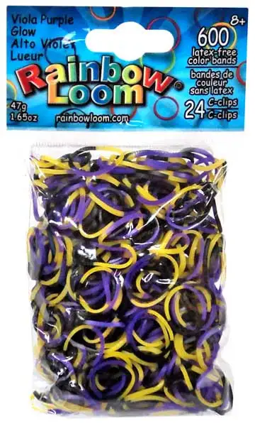 Rainbow Loom Viola Purple Glow Rubber Bands Refill Pack [600 Count]