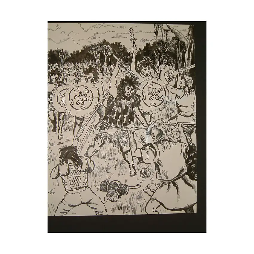 #4 - Oohwah Attack - 11" x 13" Original Ink