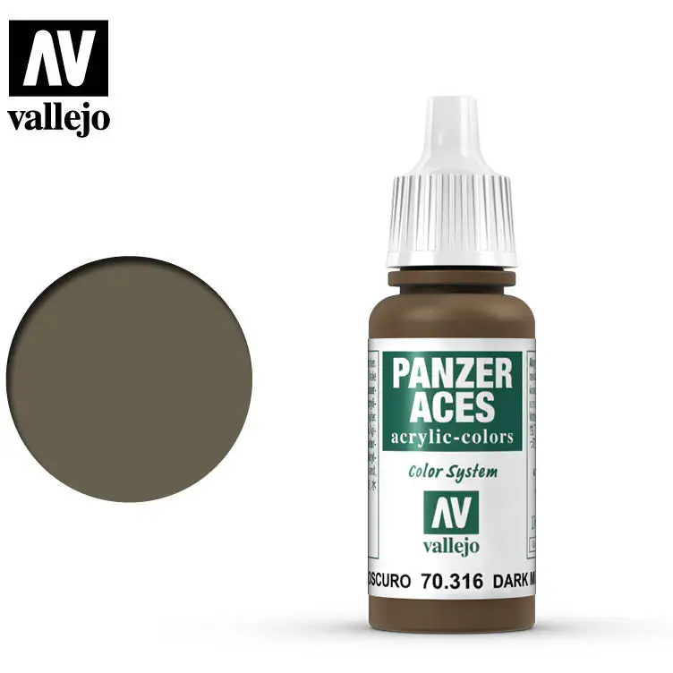 Panzer Aces Vallejo Dark Mud 70316 for painting miniatures