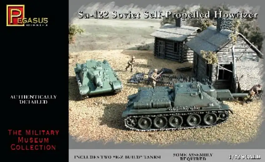 Soviet Su122 Self-Propelled Howitzer (2) (Snap) 1/72 Pegasus