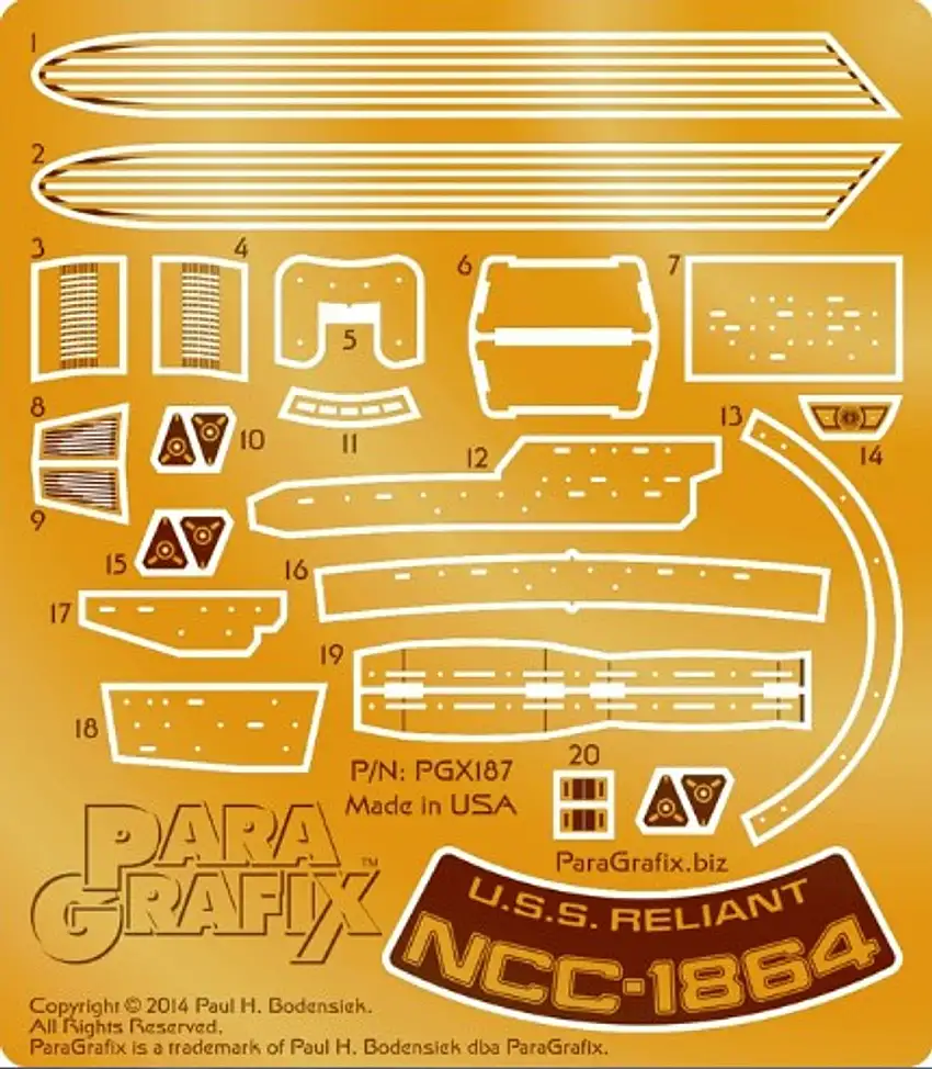 Star Trek: USS Reliant NCC1864 Photo-Etch Set for PLL 1/1000 Paragrafix