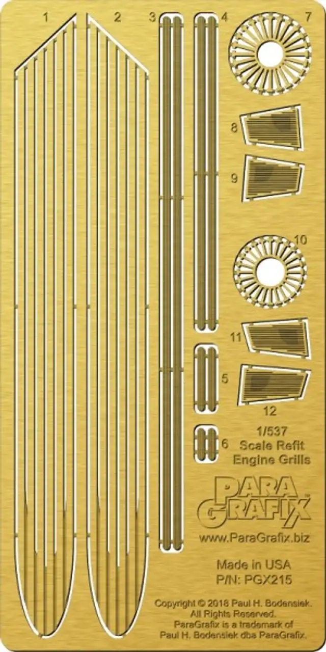 Star Trek: USS Enterprise NCC-1701 Refit Engine Grills Photo-Etch Set for AMT 1/537 Paragrafix Modeling Systems