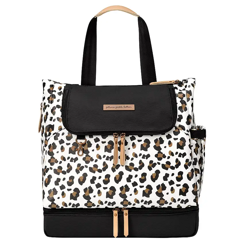 Pivot Pack Convertible Tote Diaper Backpack in Moon Leopard