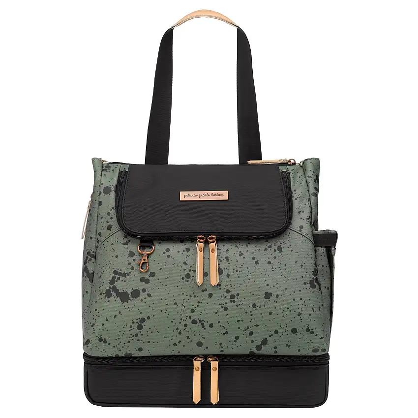 Pivot Pack Convertible Tote Diaper Backpack in Olive Ink Blot