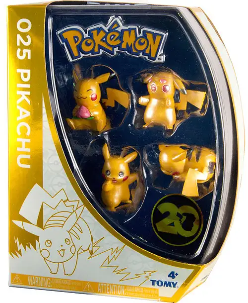 Pokemon 20th Anniversary Pikachu Exclusive Mini Figure 4-Pack [Version 1]