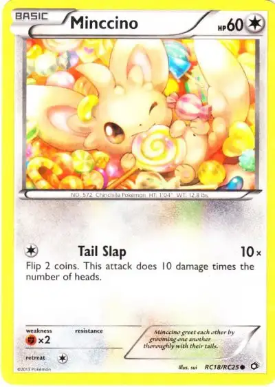 Pokemon Black & White Legendary Treasures Radiant Collection Common Minccino RC18 [Lightly Played]