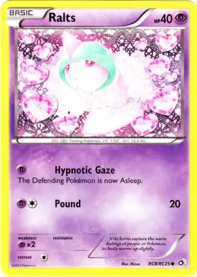 Pokemon Black & White Legendary Treasures Radiant Collection Common Ralts RC8 [Lightly Played]