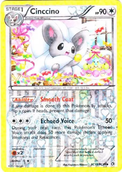 Pokemon Black & White Legendary Treasures Radiant Collection Uncommon Cinccino RC19
