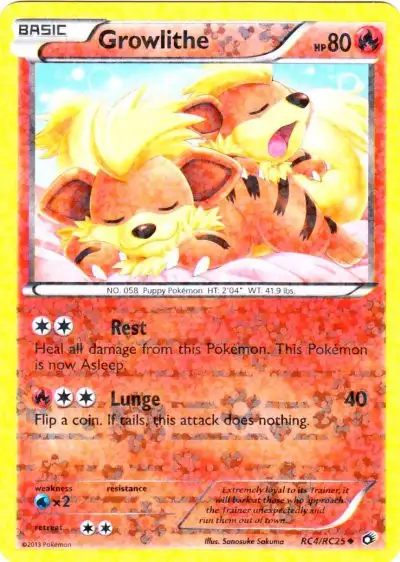 Pokemon Black & White Legendary Treasures Radiant Collection Uncommon Growlithe RC4 [Lightly Played]