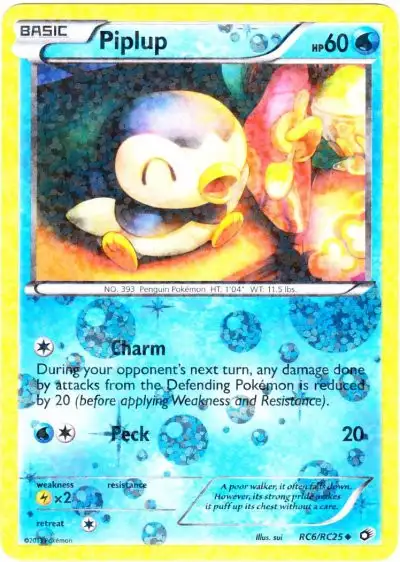 Pokemon Black & White Legendary Treasures Radiant Collection Uncommon Piplup RC6 [Lightly Played]