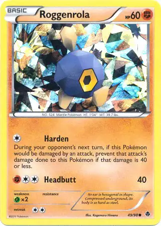 Pokemon Black & White Promo Promo Roggenrola #49 [Cracked Ice Holo]