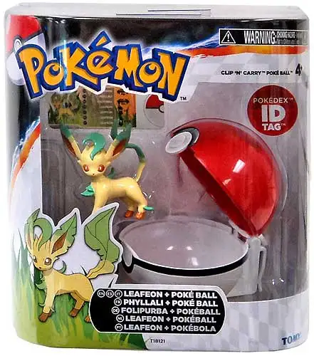Pokemon Clip n Carry Pokeball Leafeon with Poke Ball Figure Set