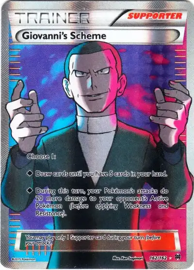 Pokemon Trading Card Game XY BREAKthrough Ultra Rare Giovanni's Scheme #162