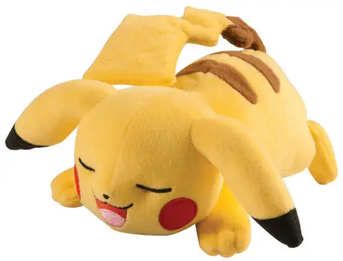 Pokemon Pikachu 8-Inch Plush [Laying Down, Closed Eyes, Open Mouth]