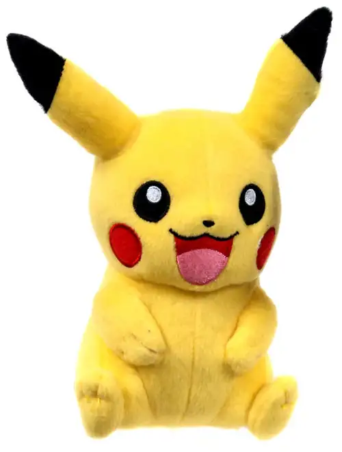 Pokemon Pikachu 8-Inch Plush [Sitting, Open Mouth, Arms Down]