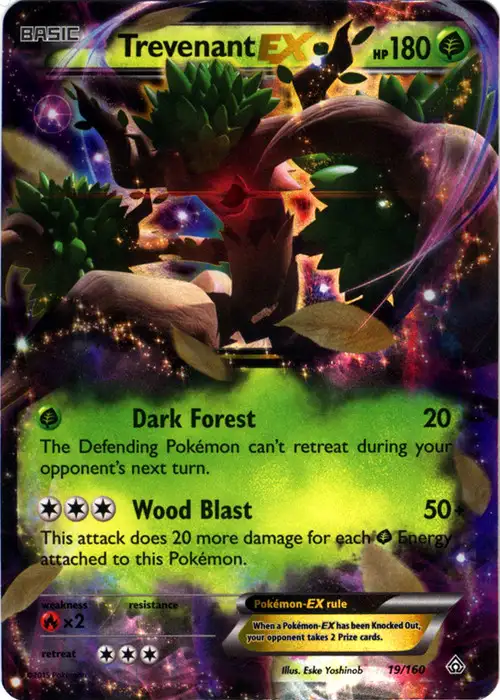 Pokemon X & Y Primal Clash Ultra Rare Trevenant EX #19