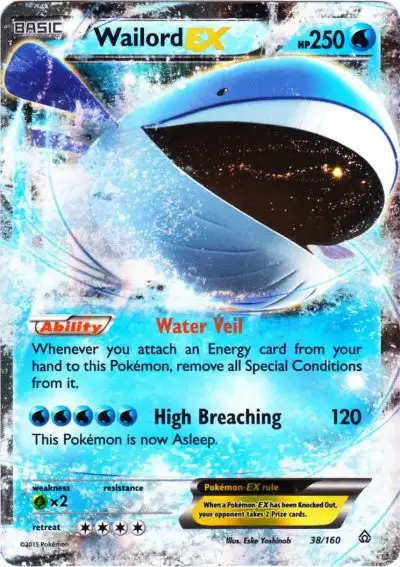 Pokemon X & Y Primal Clash Ultra Rare Wailord EX #38