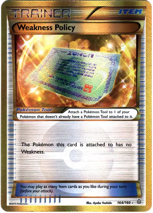 Pokemon X & Y Primal Clash Secret Rare Weakness Policy #164