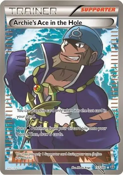 Pokemon X & Y Primal Clash Ultra Rare Archie's Ace in the Hole #157 [Lightly Played]