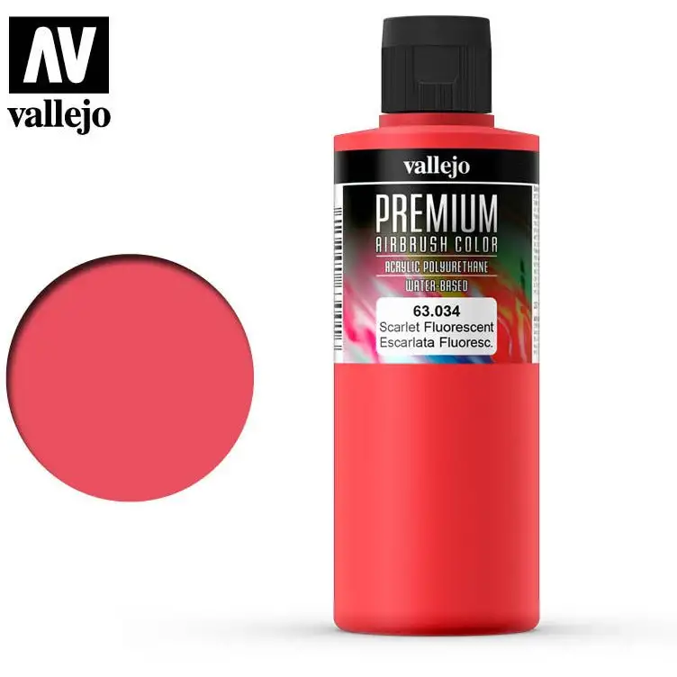 Premium Airbrush Color Vallejo Escarlet Fluorescent 63034