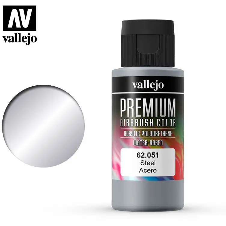 Premium Airbrush Color Vallejo Steel 62051
