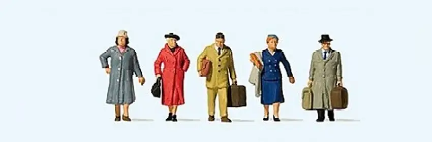 Epoch III Train Passengers (3 Women, 2 Men) HO Preiser Models