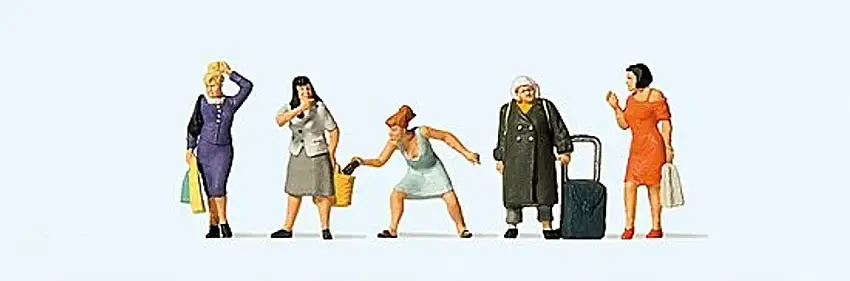 Women Shopping (5) HO Scale Preiser