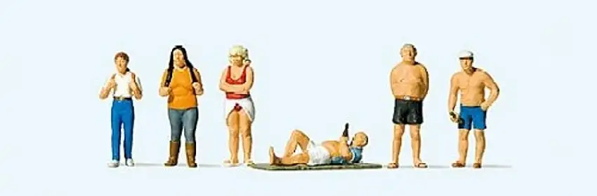 People on Vacation (6) HO Preiser Models