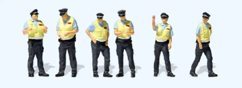 Railway Security Guards (6) HO Scale Preiser