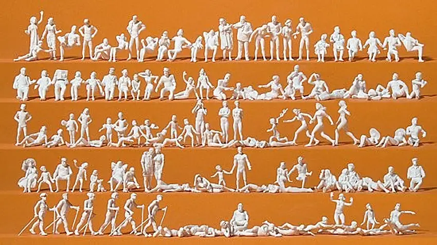 Unpainted People Leisuretime at Lake (120) Kit HO Scale Preiser