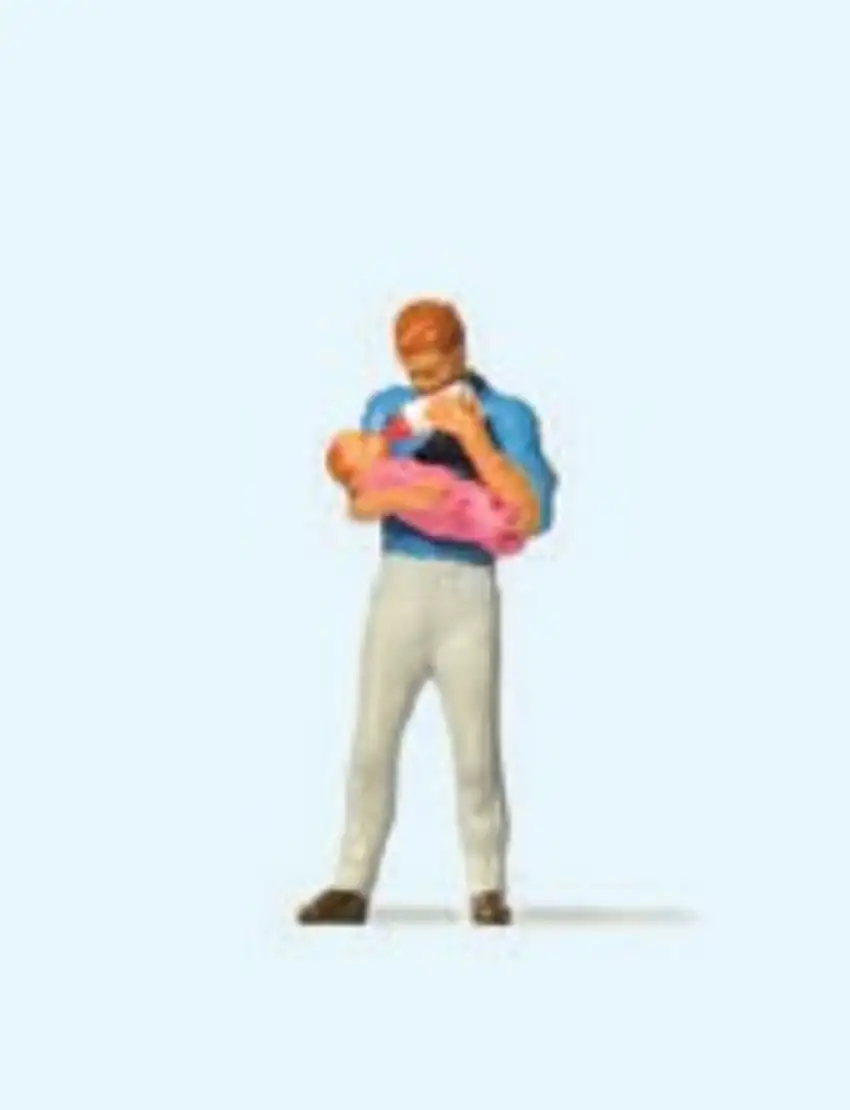 Father Feeding Baby w/ Bottle HO Scale Preiser