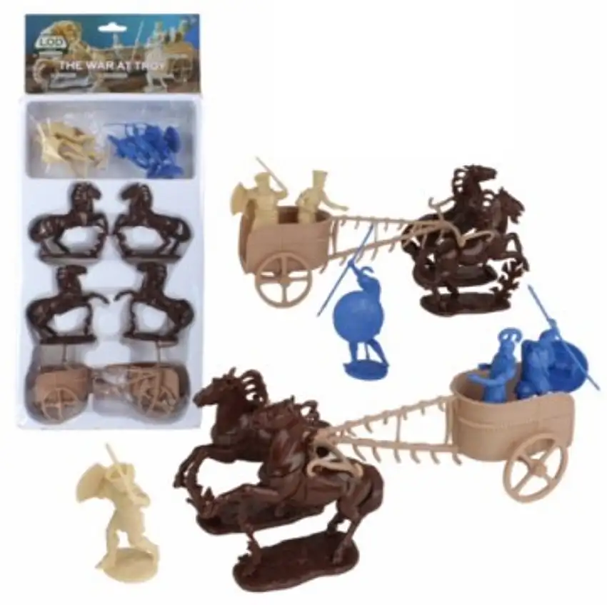 The War at Troy Set #2 Figure Playset (3ea Greeks/Trojans, 4 Horses, 2 Chariots) (Bagged) (LOD Enterprises) 1/32 Playsets