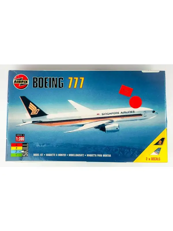 Airfix 03184 Singapore Airlines Boeing 777 1/300 Scale Model Kit Open Box