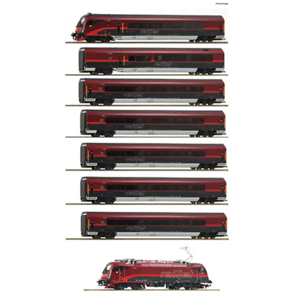 Roco 74116 8 piece set Railjet OBB