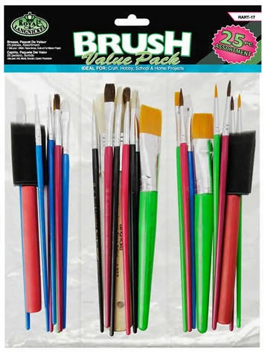 Assorted Taklon Brushes 12pc Value Pack Royal & Langnickel