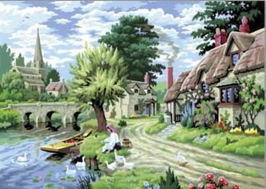 Duck Feeding (Country Scene) Paint by Number Age 8+ (11.25"x15.375") Royal & Langnickel