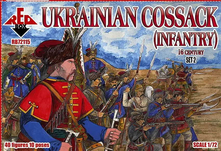 Ukrainian Cossack Infantry XVI Century Set #2 (40) 1/72 Red Box Figures