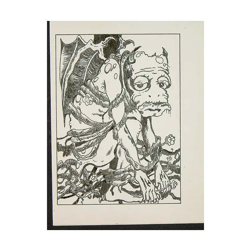 A11 - Red Creeper - 3.5" x 4.5" Original Ink