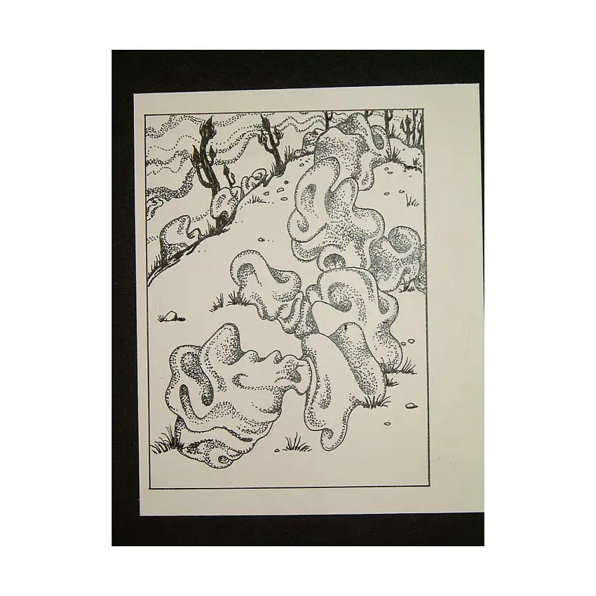 A2 - Red Tree Brain - 3.5" x 5" Original Ink