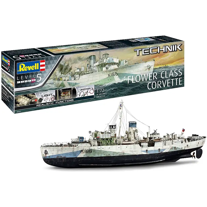 Revell of Germany 1/72 Flower Class Corvette - Technik