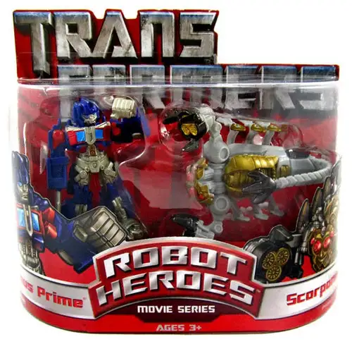 Transformers Movie Robot Heroes Movie Series Optimus Prime & Scorponok Figure 2-Pack